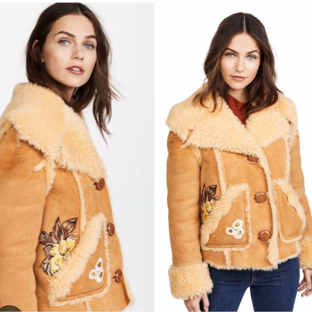 Coach 1941 Eagle Raggedy Shearling Coat Size 4 Leather Jacket